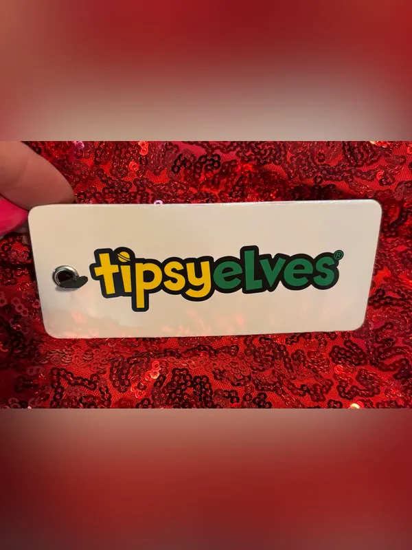 NWT Tipsy Elves High Waisted Red Sequin Pants Fully Lined Christmas - Image 5