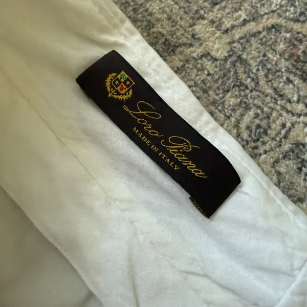 Loro Piana White Cotton Silk Blend Wide Leg Trousers Pants Italy Size 44 - Image 2