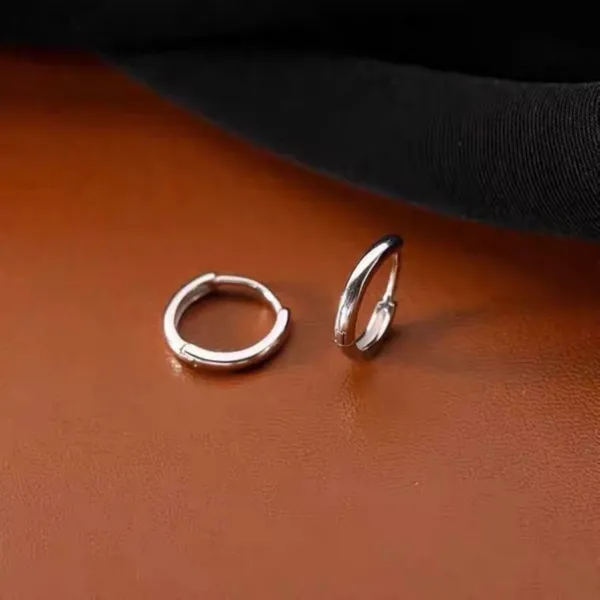 925 Silver Plated Small Hoop Earrings, 10mm Silver Hoop Earrings - Image 4