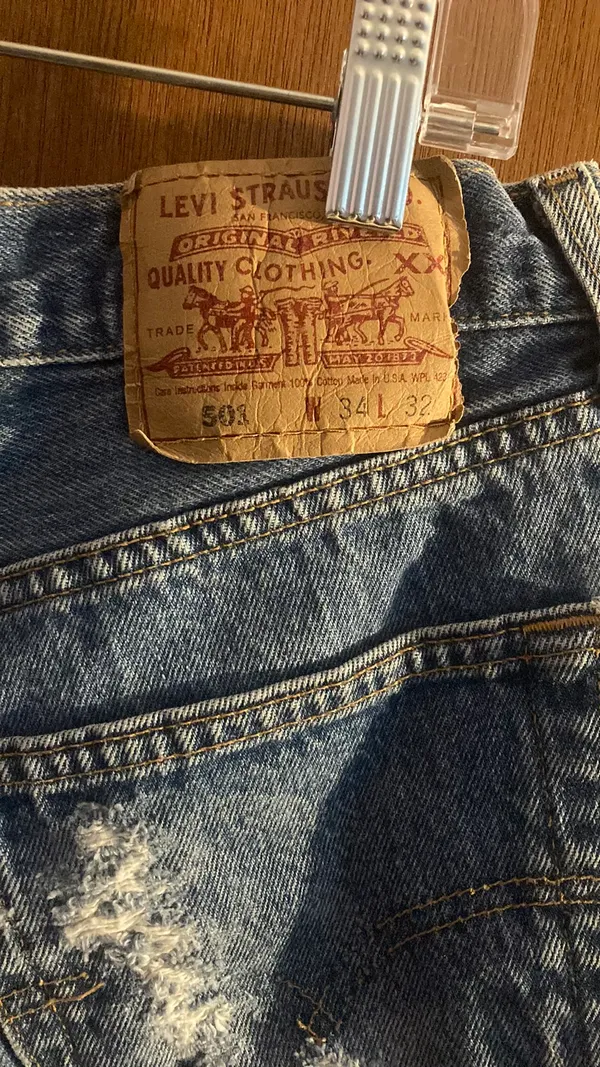 Vintage Levi’s Blue High Waisted Denim Shorts - Image 2