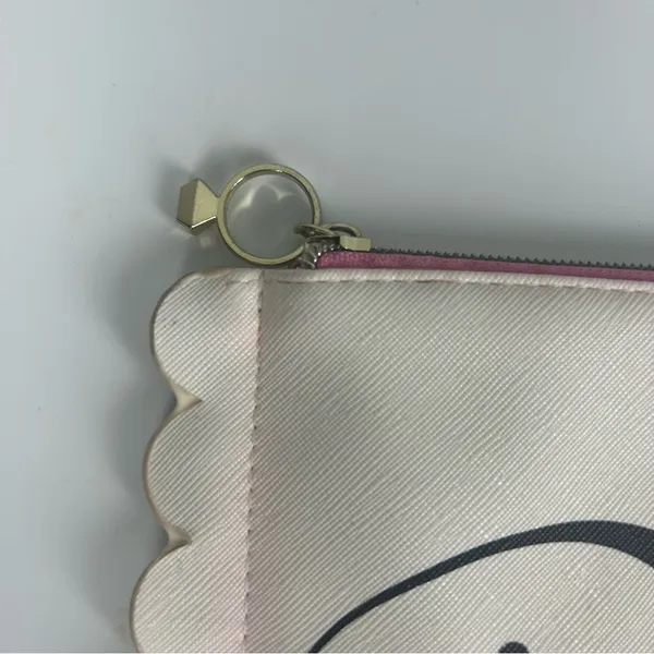 Kate Spade Bride, Mrs, wifey gift bundle of clutch, hat, luggage tag and earrings - Image 5