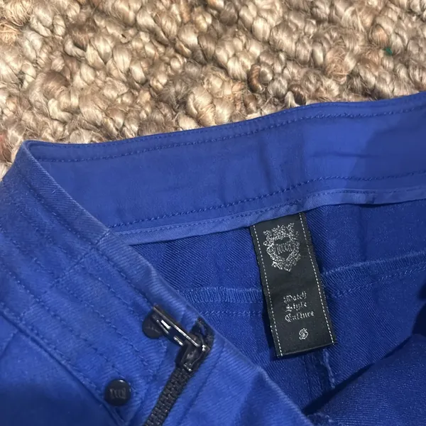 Touch Match Couture Style Japanese Brand Royal Blue Zip Shorts Size Small - Image 4