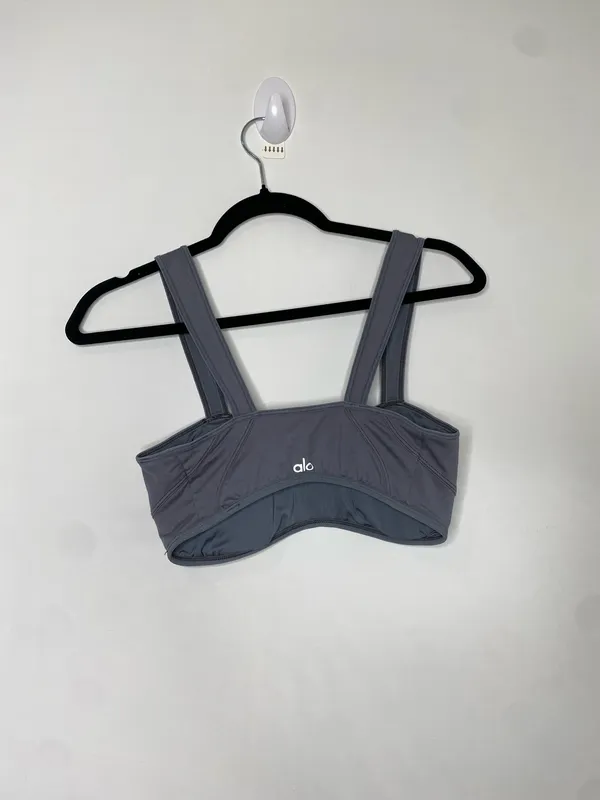 Alo Yoga Alosoft Sunray Bra Steel Grey - Image 6