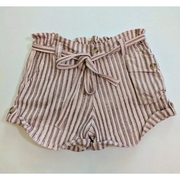 Free People FP One Harriet Striped Paperbag Boho Peasant Shorts Western Sz Med - Image 3