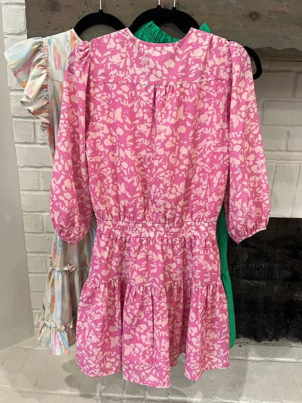 PINCH Boutique pink and cream long sleeve dress - Image 5