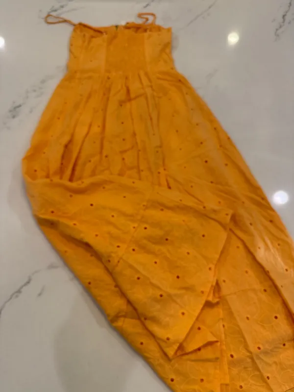 Line & Dot Orange Dress - Image 3
