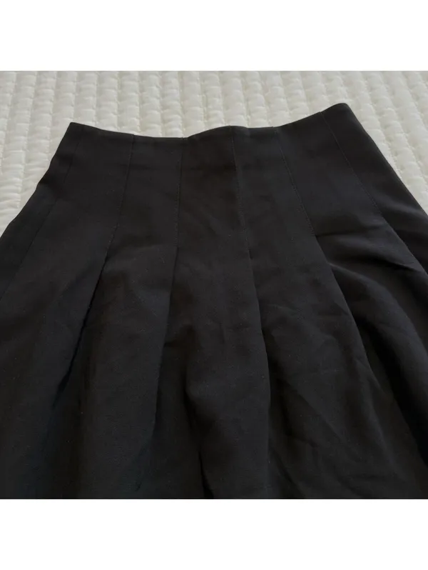 Alice + Olivia Black Employed Pleated Short Skirts A Line Sz 2 Women’s - Image 13