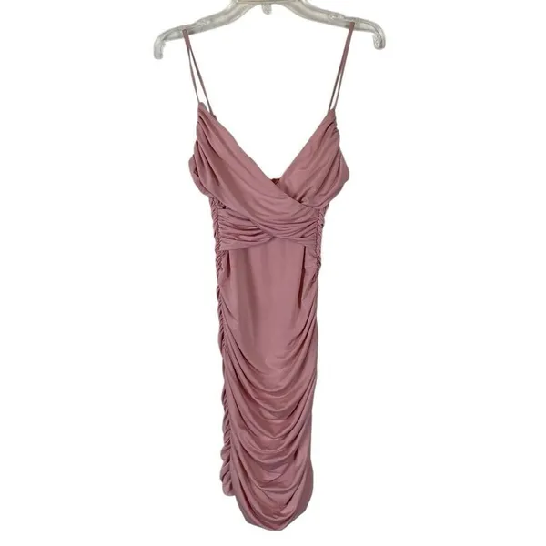 Lucy In The Sky body‎ con ruched mini dress Women’s S rose pink surplus bust - Image 2