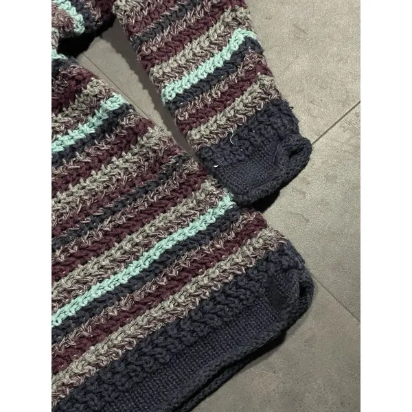 NY Jeans Sweater‎ Womens M Pullover Stripe Colorblock Heavy Ramie VTG 90s D-206 - Image 5