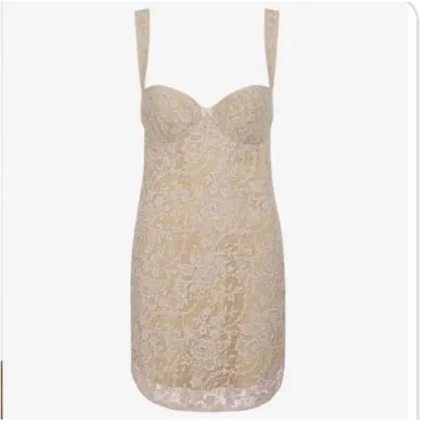 Rumored Loverboy Mini Dress Cream Lace‎ MEDIUM Lacy Feminine Open Back Croquette - Image 3