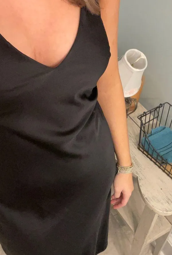 Black satin slip dress midi - Image 6