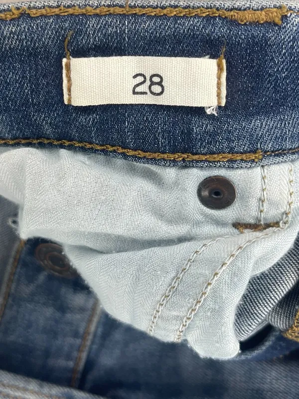 Banana Republic Womens Jeans Premium Denim Straight 28 x 29 Blue Distressed - Image 5