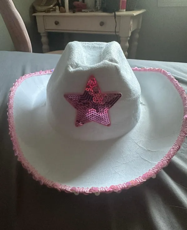 Pink Glitter Cowgirl Hat - Image 2