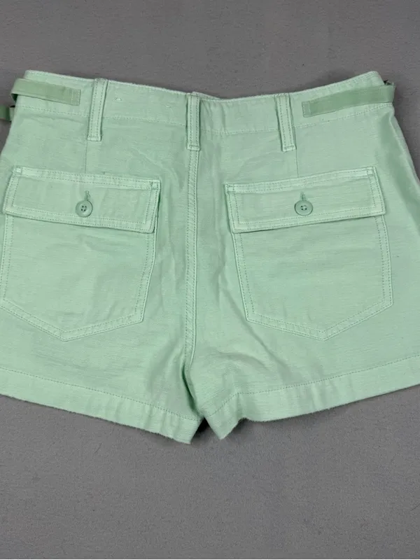 American Eagle High Rise Shorts Womens 4 Mint Green Cotton Utility Preppy - Image 3