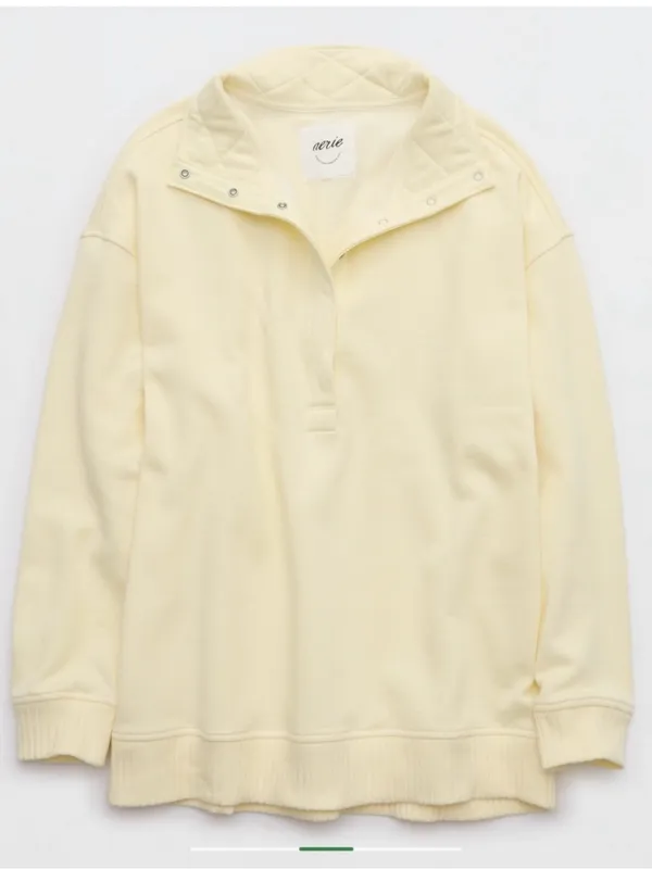 NWT Aerie Oh Snap! Sweatshirt Cozy Yellow Size Large NEW Oversized Sweater - Image 6