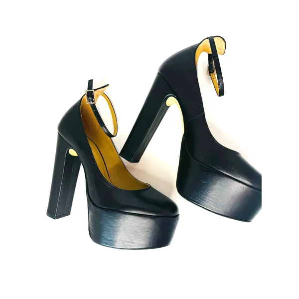 Tony Bianco Jaguar Black Como Leather Platform Ankle Strap Pumps Size 7 - Image 9