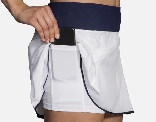 BROOKS Running Skirt Shorts Skort Chaser White Navy Medium M - Image 5