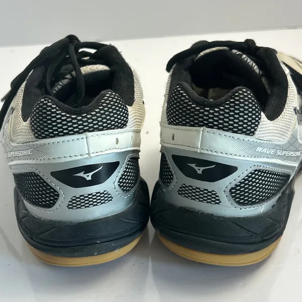Mizuno Wave Supersonic Womens 8 Volleyball Shoes‎ White Black V1GC18400 - Image 9
