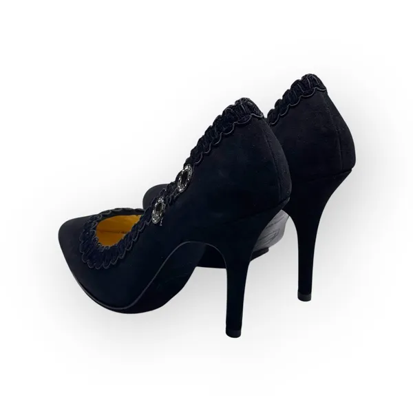 new Hale Bob ☀︎︎ Crystal Cut Out Embellished Pump Heel ☀︎︎ Black Suede ☀︎︎ 6.5M - Image 6
