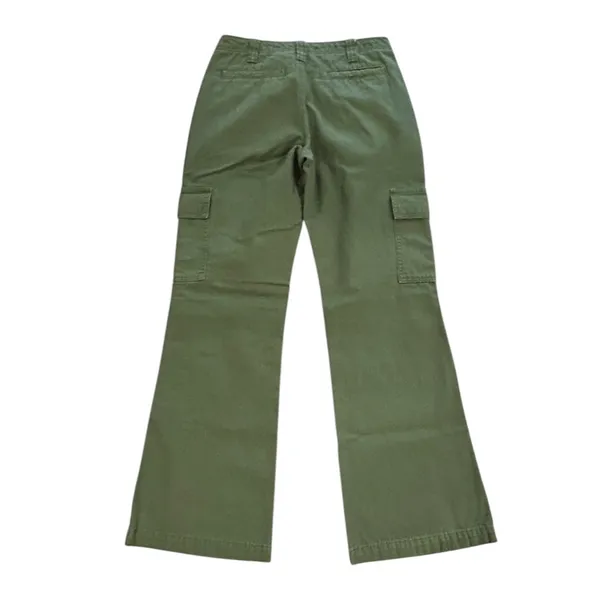 Aeropostale Womens Low Rise Flare Utility Cargo Pants Olive Green Size S - Image 7