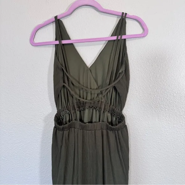 Lulus Green Strappy Halter Maxi Dress Womens XS Summer Beachy Casual Long - Image 4