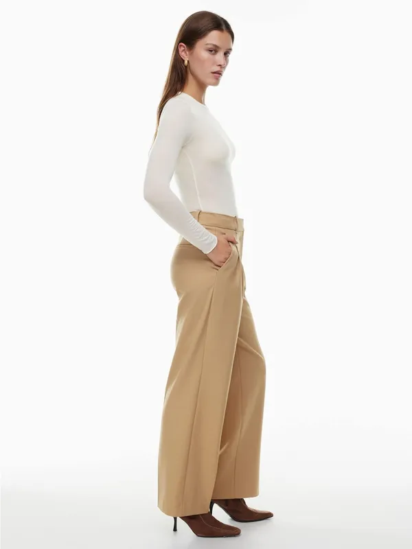 Aritzia Wilfred The Effortless Pant Size 4 Gold Camel Beige Wide Leg - Image 3