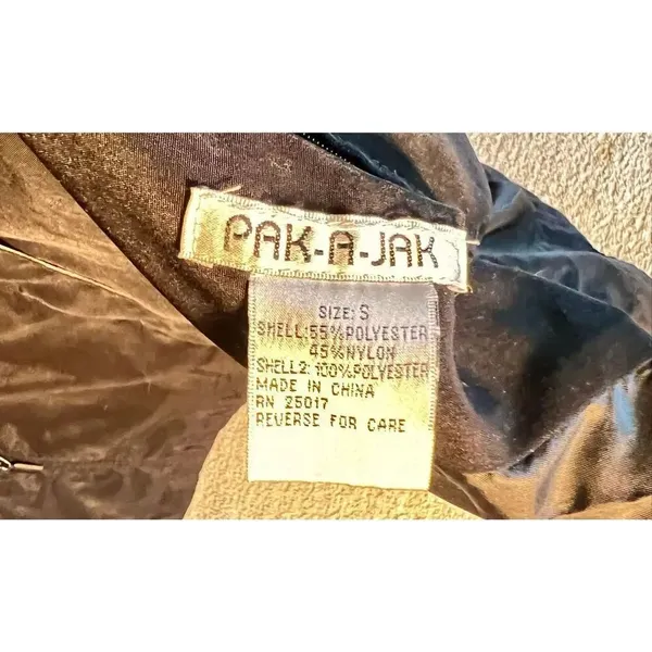 Pak A Jak Reversible Womens Travel Packable Jacket Black/Animal Print Size Small - Image 6