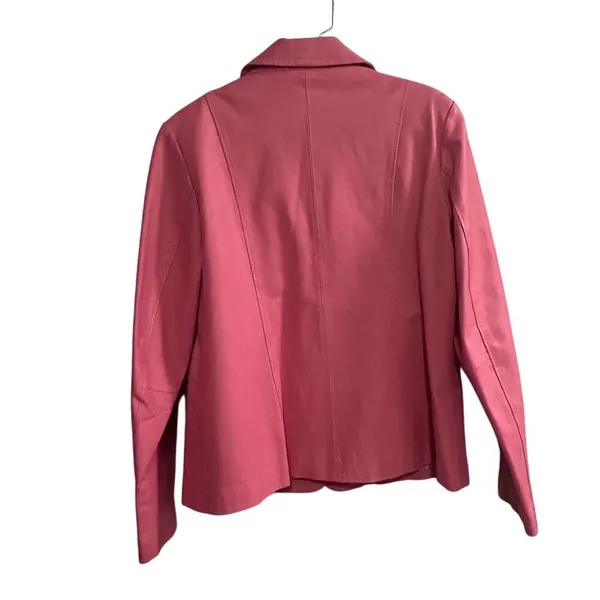 Dialogue Women's Pink Leather Jacket Size M‎ - Image 7