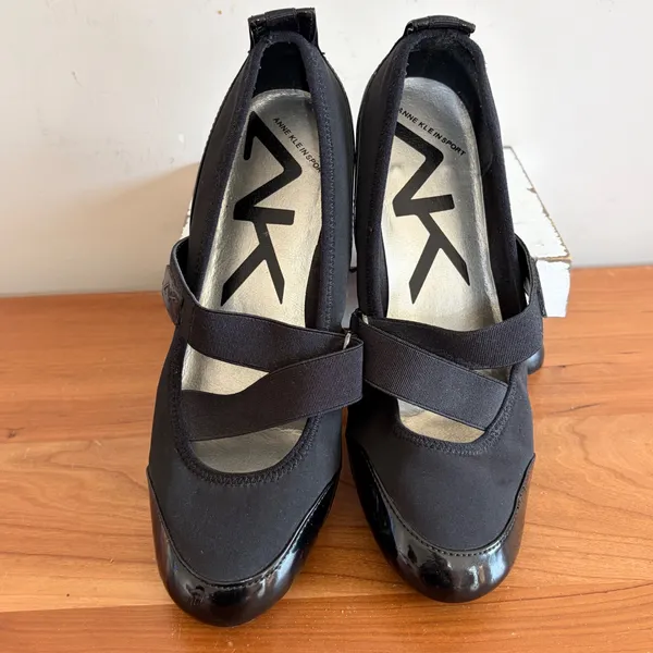 Anne‎ Klein Sport Womens Black Wedge Mary Jane Shoes AKBYTHEWAY 6.5M Patent Trim - Image 3