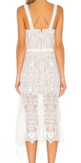 NEW NWOT Bronx & Banco Tiffany Blanc Lace Midi Dress In White - Image 2