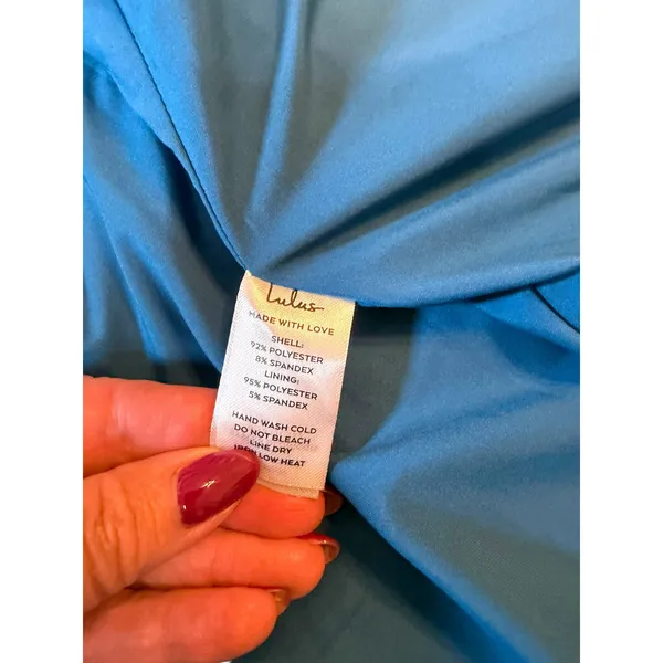 NWT Lulus Blue Wrap Cocktail Dress - Size M - Image 14
