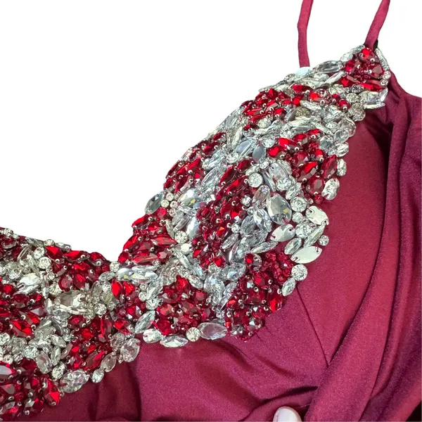 NEW Portia and Scarlett PS22180 Cowl Evening Gown Deep Red - Image 10