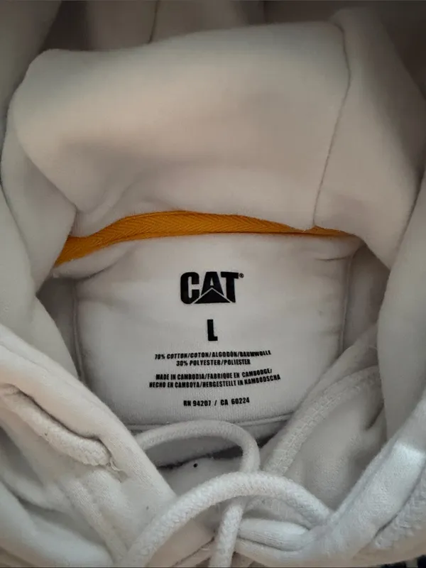 Caterpillar White Logo Pullover Hoodie - Image 3