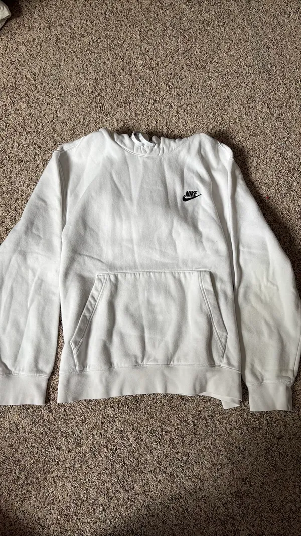 White Nike Hoodie Large - Image 3