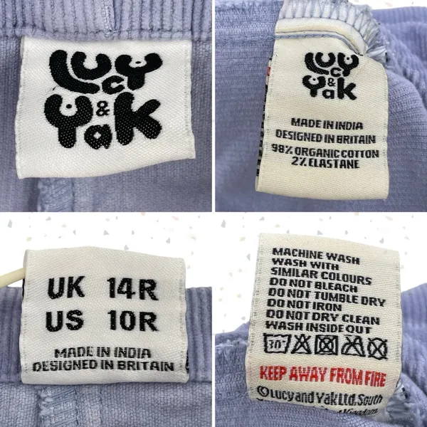 Lucy Yak Periwinkle Corduroy Pastel Softgirl Kawaii Spring Overalls Size US 10R - Image 4