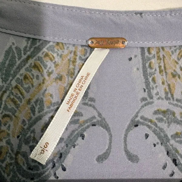 Free People Purple‎ Paisley Floral Boho Mini Dress Long Sleeve Babydoll Tunic XS - Image 12