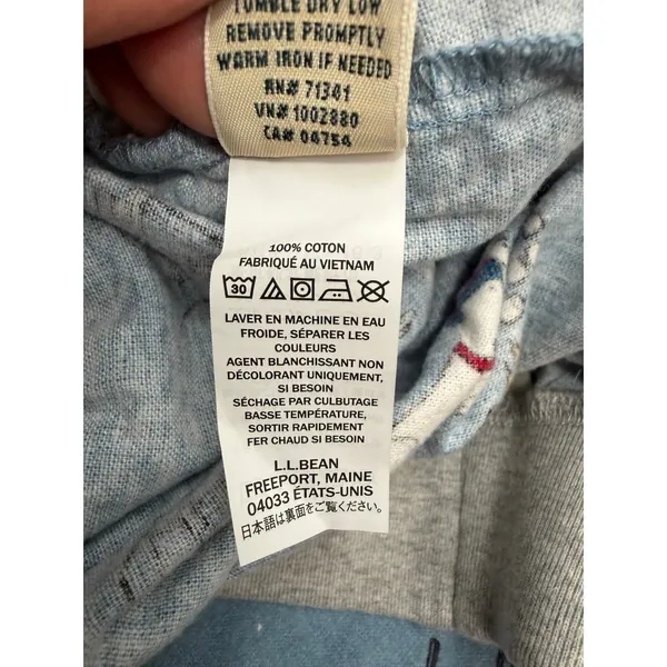 L.L.Bean Ski Snow Print Pajama Lounge Pants XL Blue 100% Cotton‎ Sleepwear NWOT - Image 7