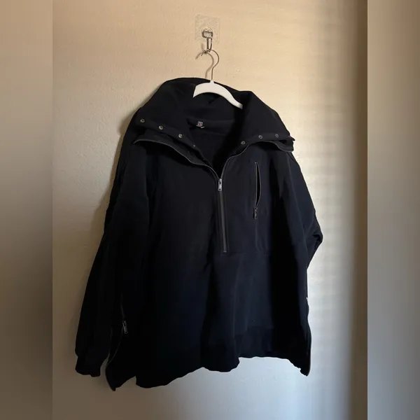 Free People Venture Half Zip Pullover Sweater Size Small‎ Oversized Black - Image 5