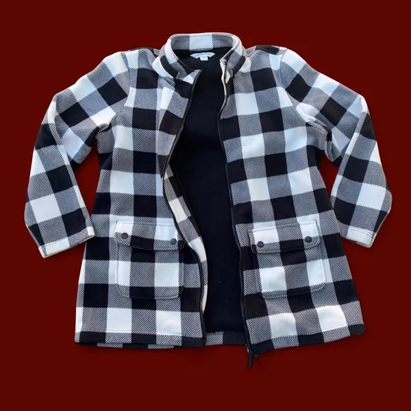 Black & white checkered zip up jacket - Image 3