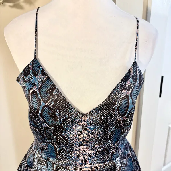 LOVERS + FRIENDS Young Love Fit & Flare Mini Dress in Night Python~Small 🧡 - Image 4
