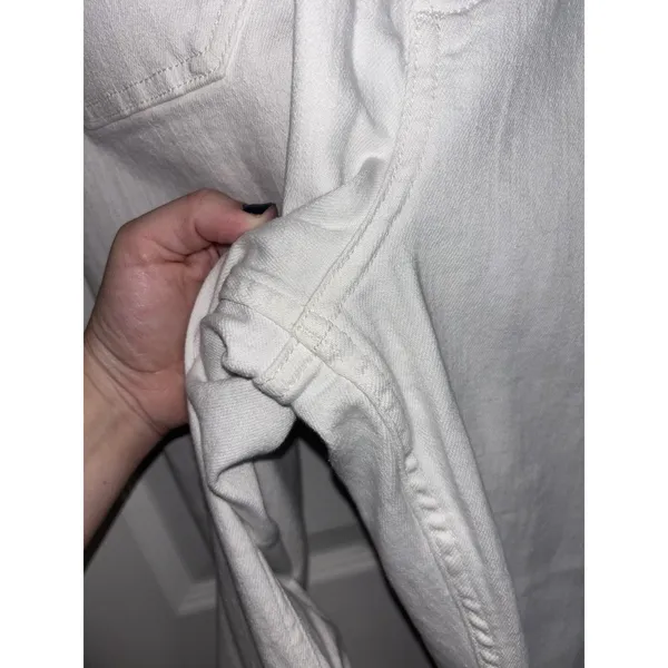 Anthropologie Maeve Colette White High Rise Wide Leg Cropped Pants 31 - Image 8