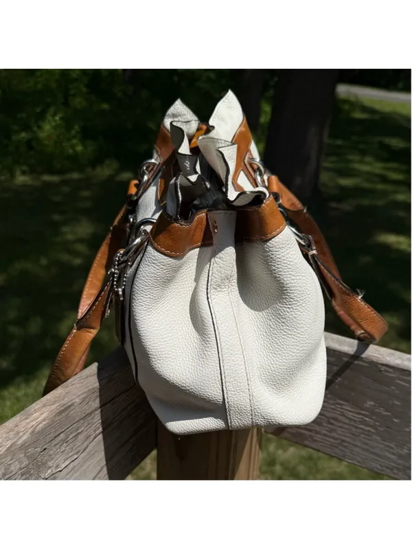 Vintage Coach Penelope F14686 Pebbled Leather Shoulder Bag Chalk Brown - Image 5