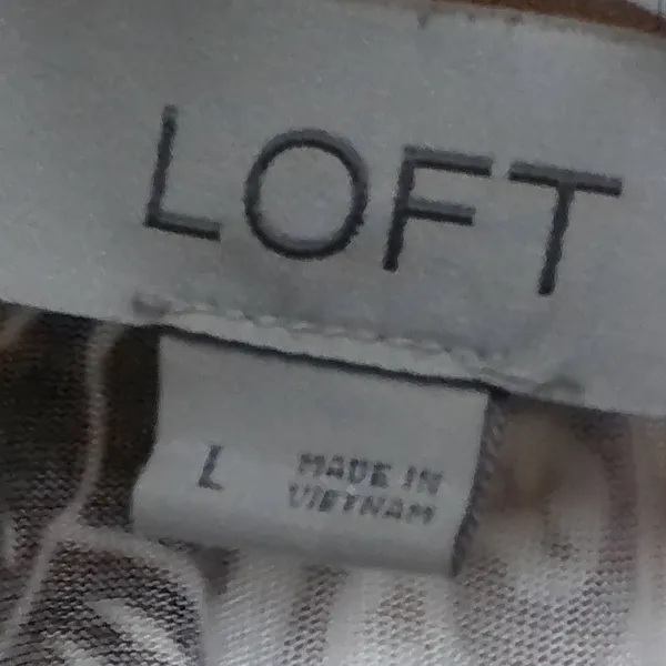 Loft Brown Floral Print Short Sleeve Blouse - Image 5