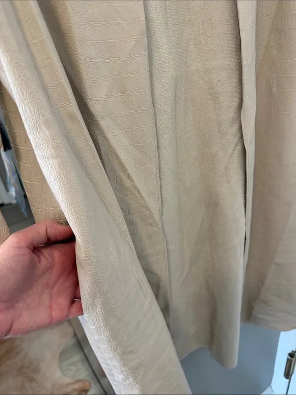Marc New York Andrew Marc Vegan Leather Duster Jacket – Beige Neutral Sz M - Image 5