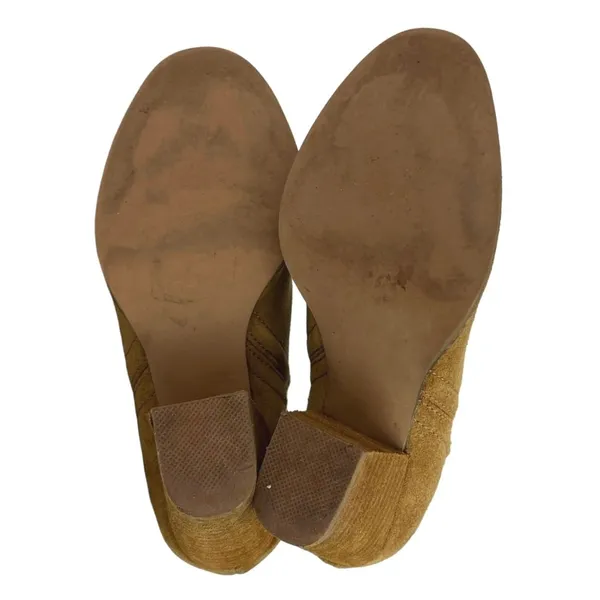 Jeffrey Campbell Rosalee Tan Suede Block Heel Western Ankle Boots Booties 6.5 - Image 4