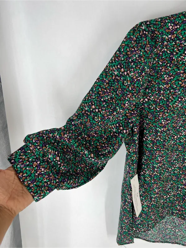 AX Paris Floral High Neck‎ Balloon Sleeve Blouse Size 6 NWT - Image 2