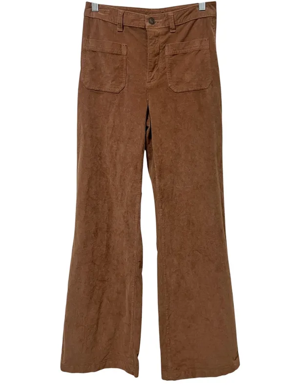 Faherty Corduroy Patch Pocket Wide Leg Pants 26 Cognac - Image 2
