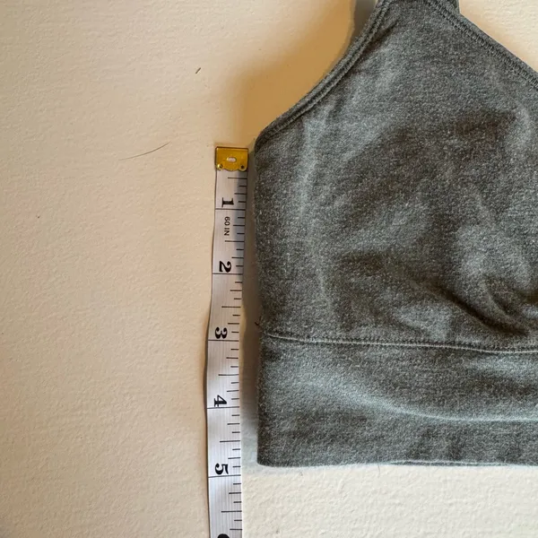 Aerie Medium Cotton Blend Green Sports Bra Runched Front - Image 4