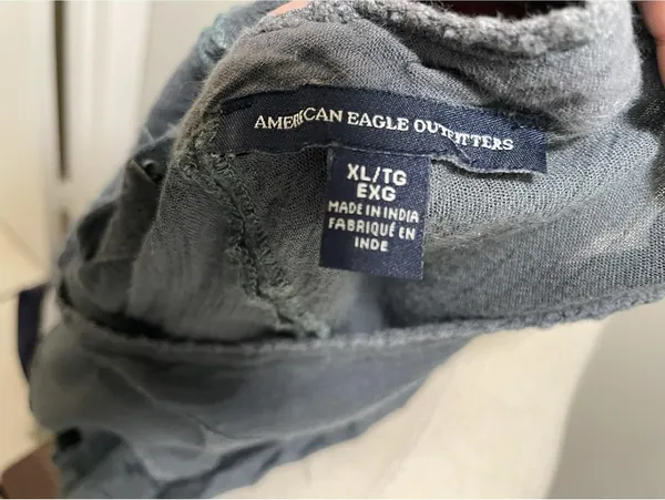 American Eagle XL Dark Green Lace Keyhole Sleeveless Blouse - Image 3
