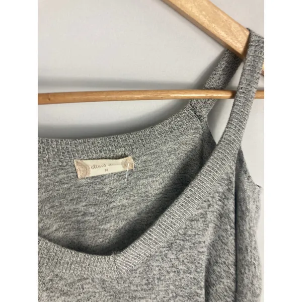 Altar'd State Heather Grey Cold Shoulder Long Sleeve Soft Knit Top Size Medium - Image 3